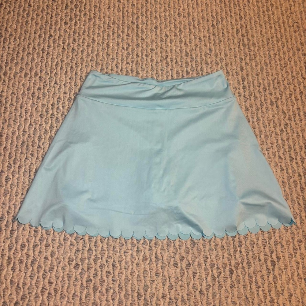 Blue mini skirt with scalloped hem size small